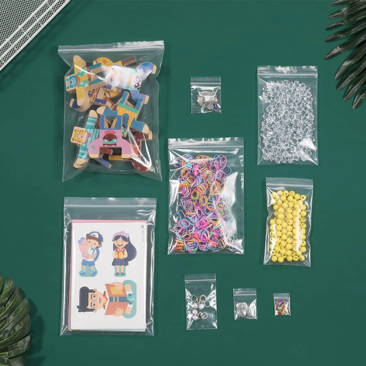 100 PCS 6" x 8" Thick Clear Zip Poly Lock Plastic Bags Seal Reclosable Zip Bag Durable 2.4 Mil Photo Cards Envelopes Snacks Seeds Zipper Bags