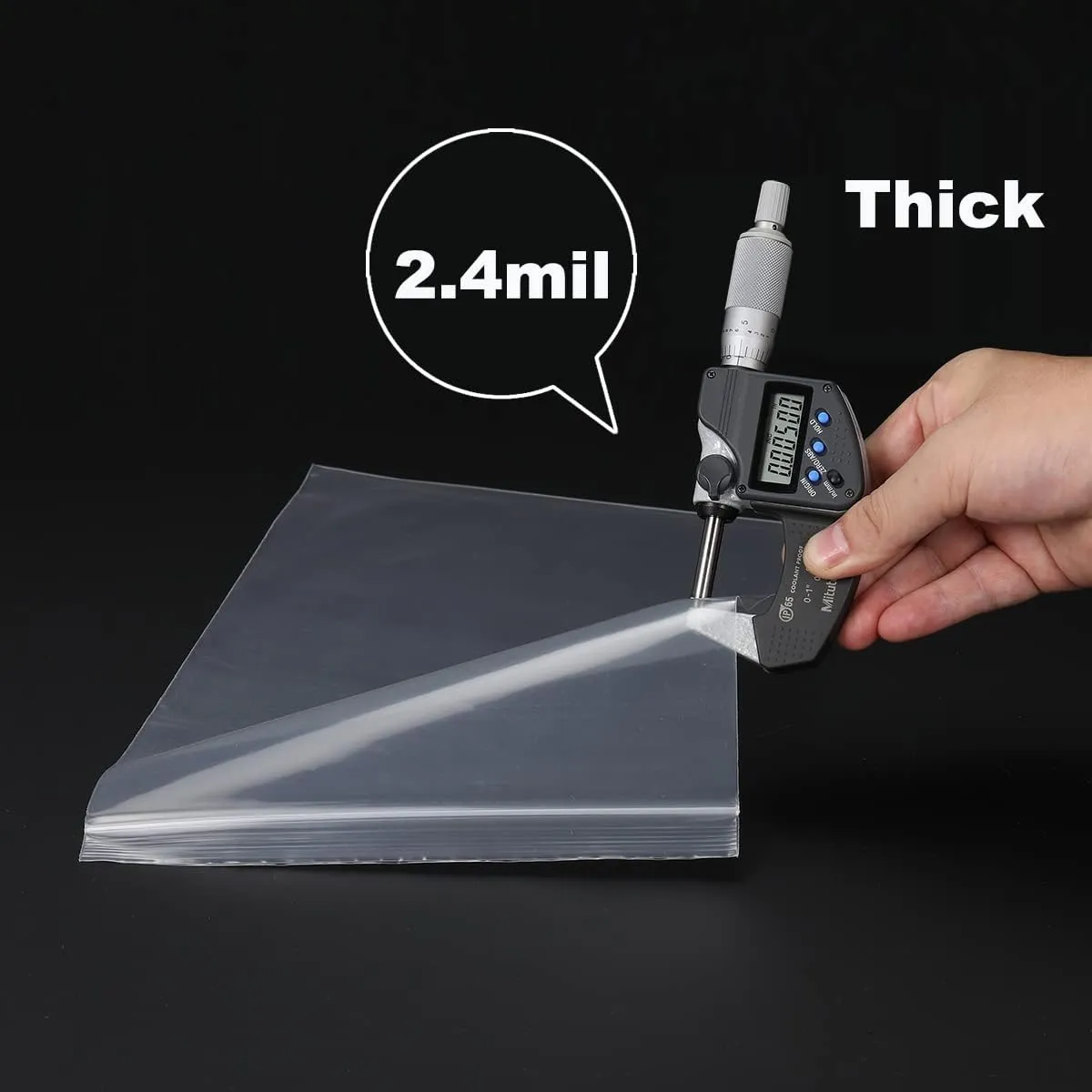100 PCS 6" x 8" Thick Clear Zip Poly Lock Plastic Bags Seal Reclosable Zip Bag Durable 2.4 Mil Photo Cards Envelopes Snacks Seeds Zipper Bags
