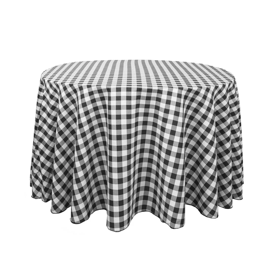 108 in. Round Polyester Tablecloth Checkered (4 Colors)