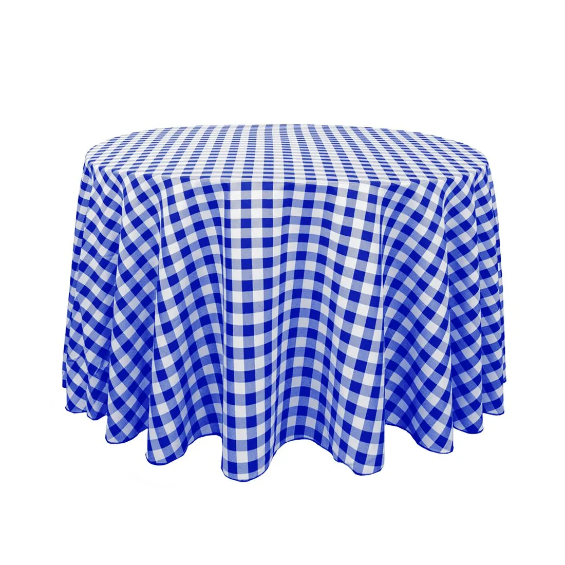108 in. Round Polyester Tablecloth Checkered (4 Colors)