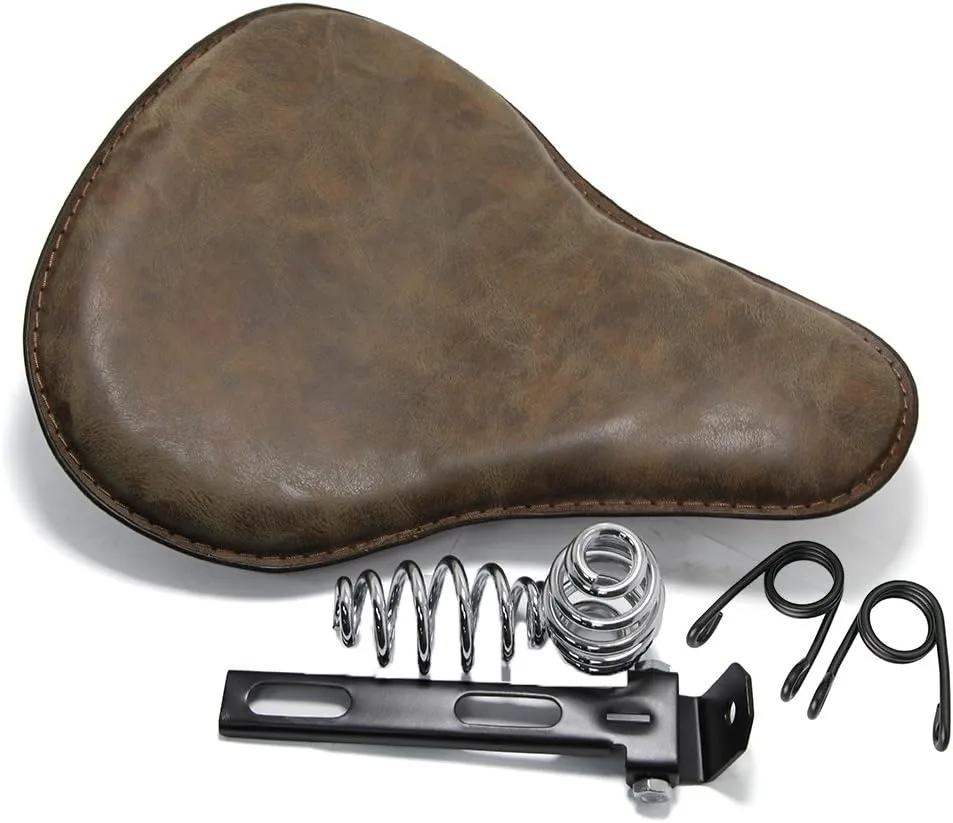 13" Brown Motorcycle Solo Seat Bracket Cushion for Harley Davidson Sportster