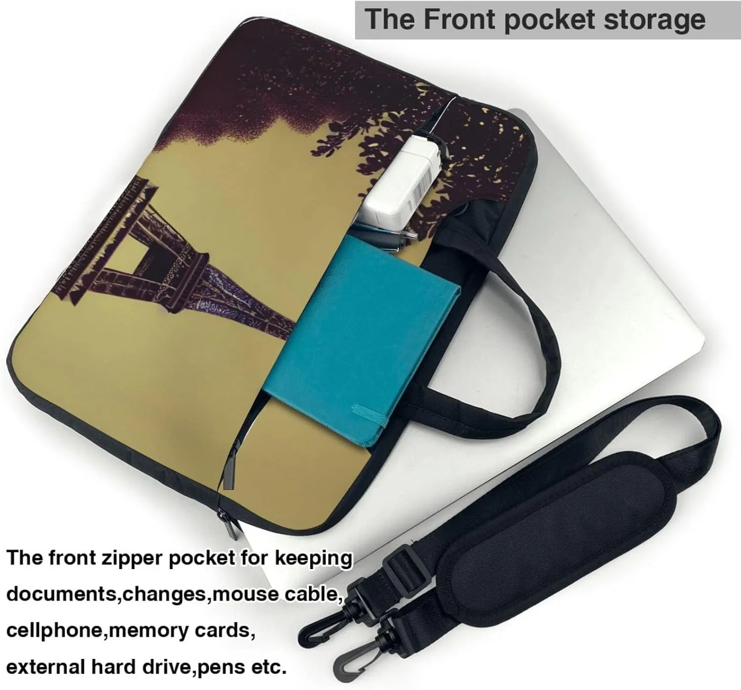 15.6-Inch Laptop Computer And Tablet Shoulder Bag Carrying Case,Business Casual,Outdoors Clare The Cliffs Print