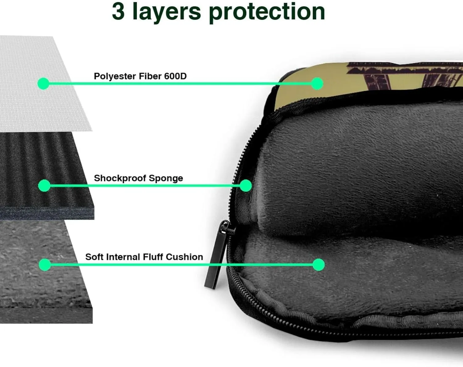 15.6-Inch Laptop Computer And Tablet Shoulder Bag Carrying Case,Business Casual,Outdoors Clare The Cliffs Print