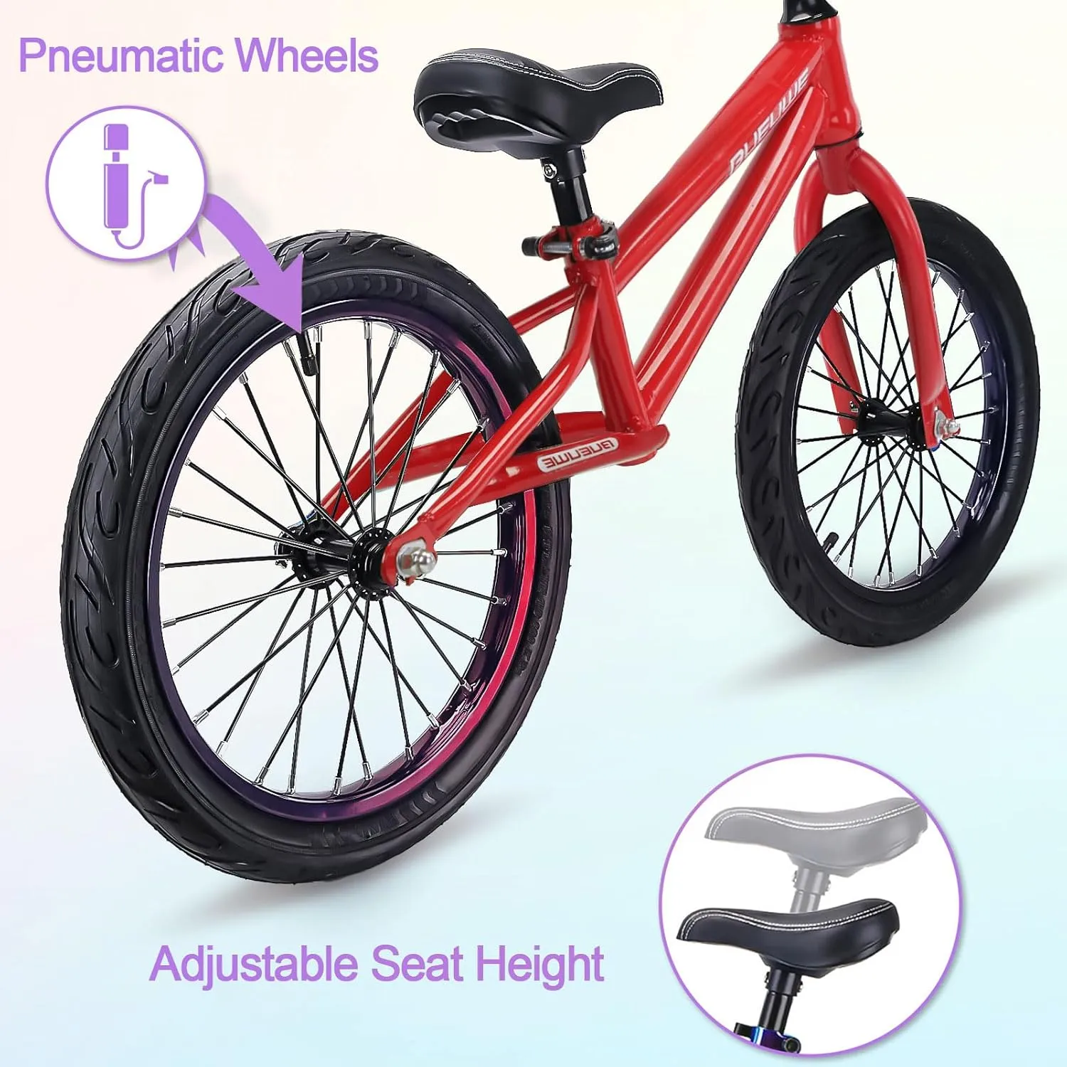 16 Inch Balance Bike for Big Kids Ages 4-8 Years Old Boys and Girls, No Pedal Sports Training Bicycle, Adjustable Seat Pneumatic Tires Quick Assembly