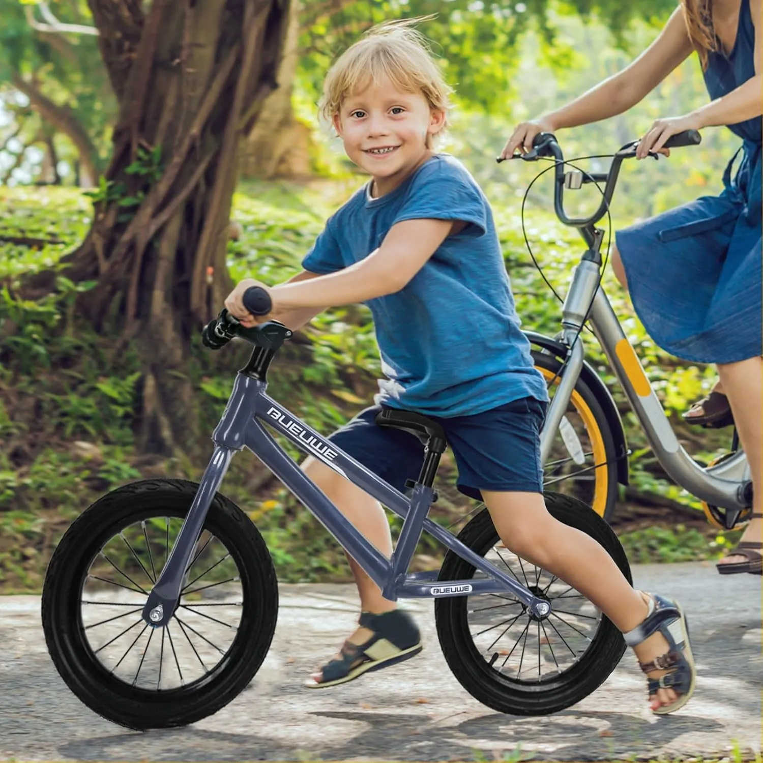 16 Inch Balance Bike for Big Kids Ages 4-8 Years Old Boys and Girls, No Pedal Sports Training Bicycle, Adjustable Seat Pneumatic Tires Quick Assembly