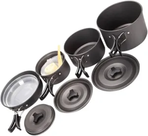 1set Outdoor Portable Cookware Non-Stick Frying Pan Handle for Hiking Camping and Picnics Easy to Clean and Lightweight Cooking Utensils for People