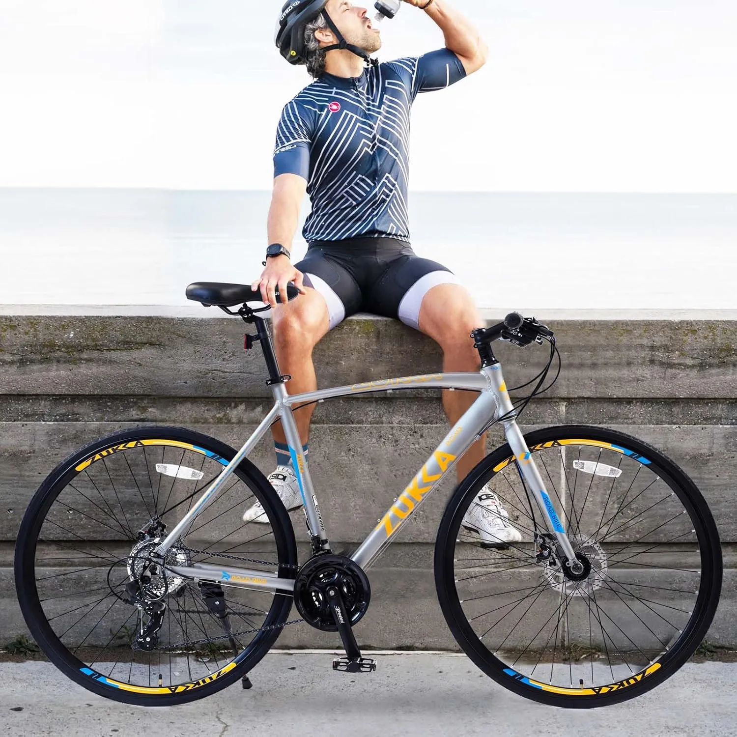 24-Speed Hybrid Bike for Men Women with 700C Disc Brake Road Bike,Lightweight Aluminum Alloy Frame,All-Terrain Commuter Bicycle for Urban Eco-Friendly Transportation City Riding
