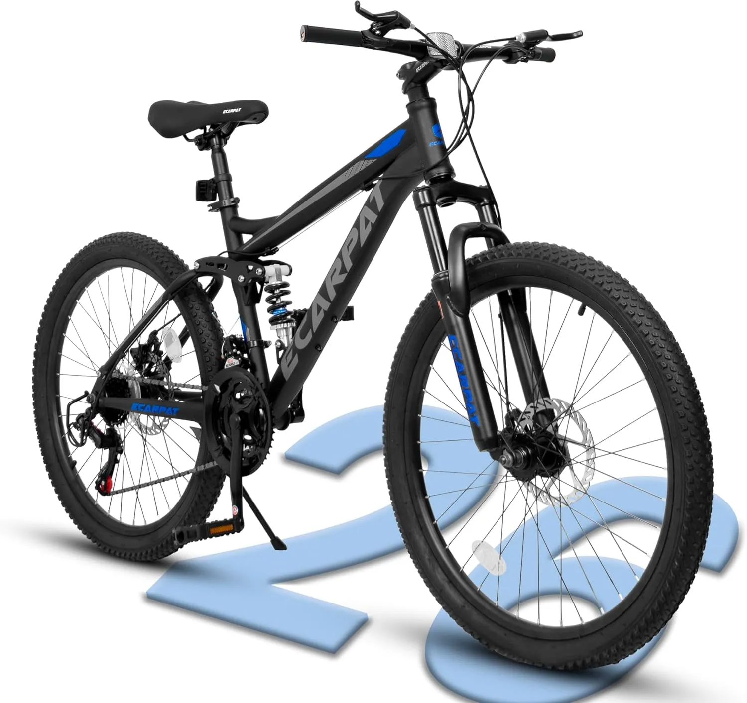 24/26/27.5 Inch, Dual Full Suspension Mountain Bike, 21 Speed Summer Travel, Mens Womens Outdoor Cycling Commuting City Bike to School Work, Birthday Gifts Bicycles