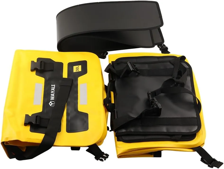 30L Motorcycle Travel Luggage bag Waterproof Trunk Rack Bag Saddle Bag Backpack Handbag with Reflective strips pair