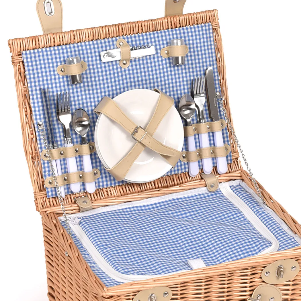 4 Person Willow Picnic Basket Set