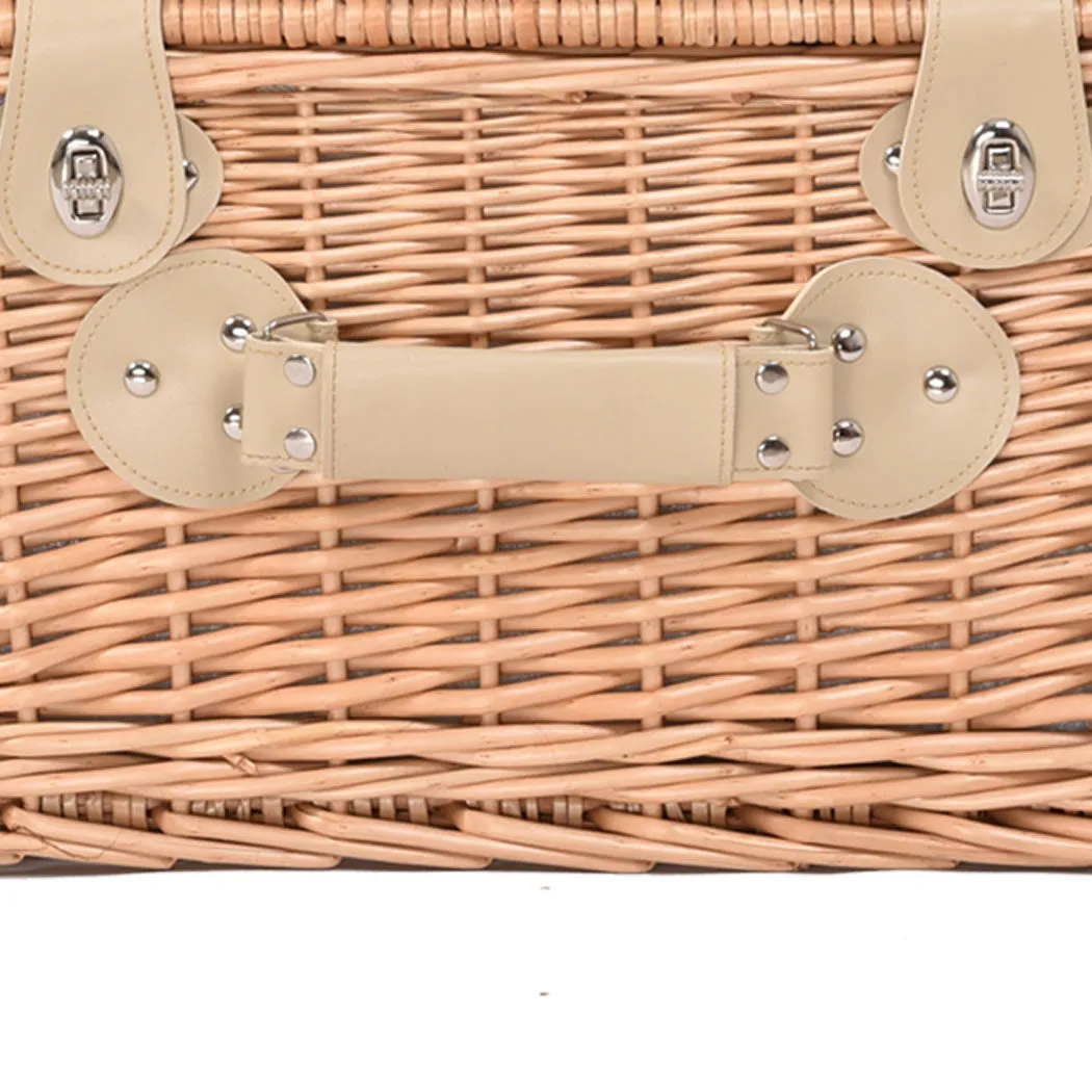 4 Person Willow Picnic Basket Set
