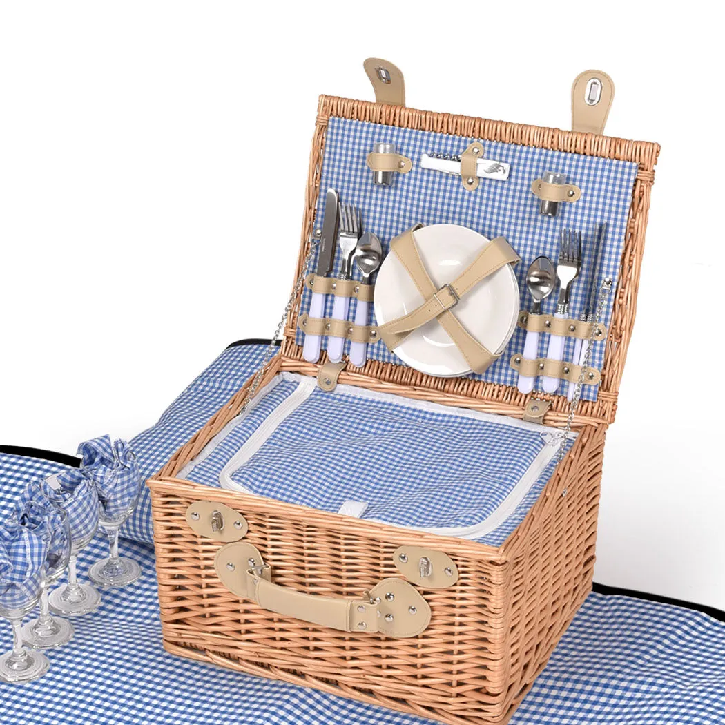 4 Person Willow Picnic Basket Set