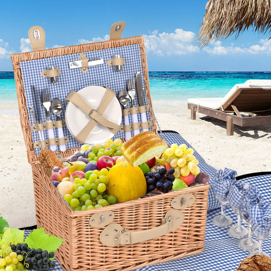 4 Person Willow Picnic Basket Set
