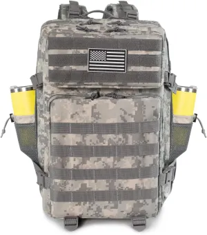 45L Military Tactical Backpack 3 Day Molle Assault Pack Large Army Bug Out Bag Rucksack Daypack for Men Outdoor Hiking Army Camping Hunting (Grey Camo)