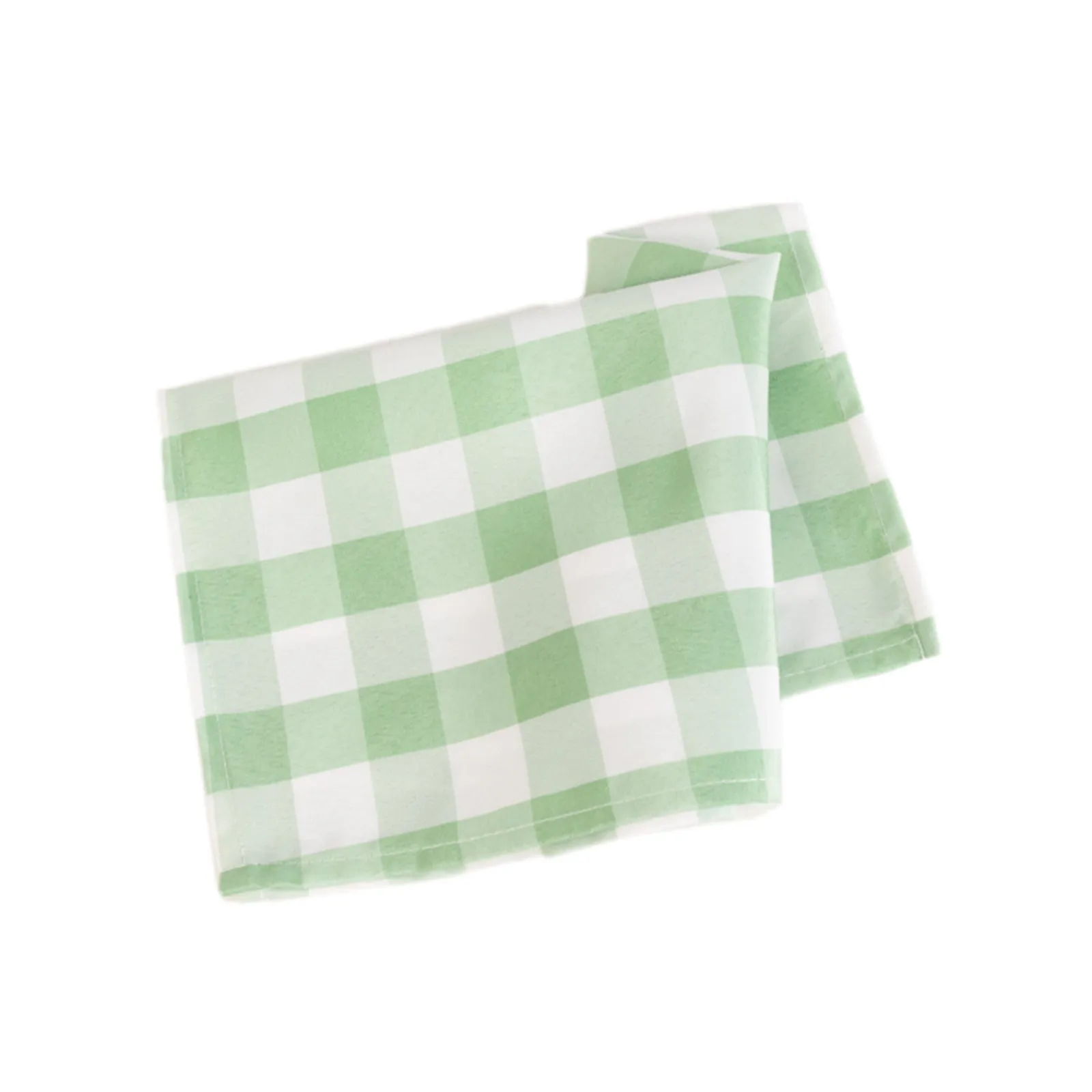 5 Pack Polyester 15"x15" Napkins Sage Green/White Buffalo Plaid Gingham Style Cloth Napkins
