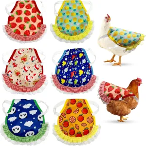 6 Pcs Chicken Saddle For Hens Waterproof Chicken Apron Poultry Protector Wing Back Feather Fixer Supplies