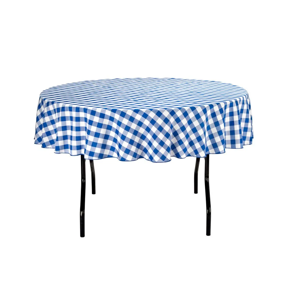70 in. Round Tablecloth Checkered