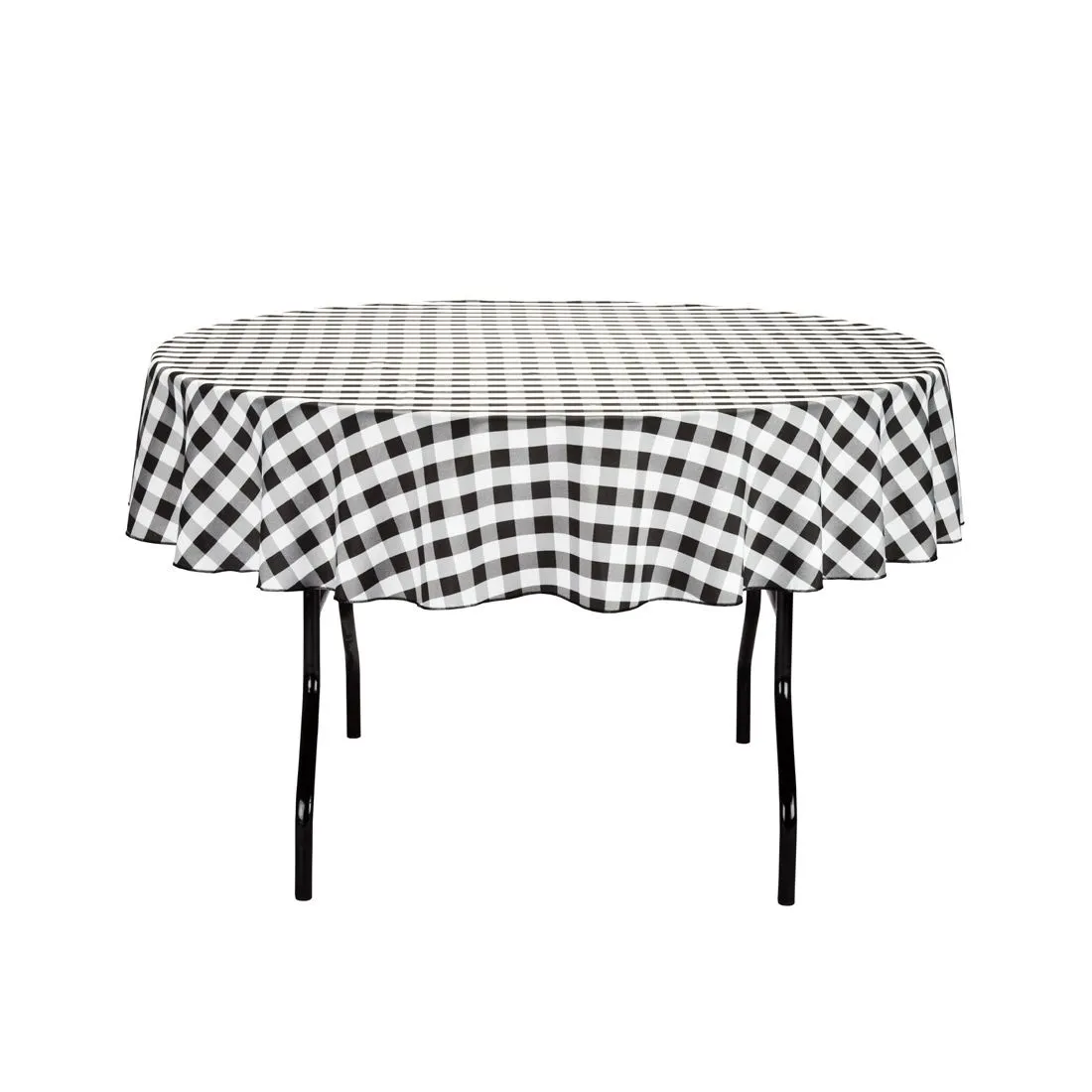 70 in. Round Tablecloth Checkered