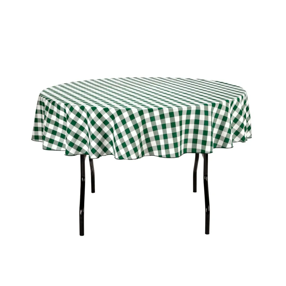 70 in. Round Tablecloth Checkered