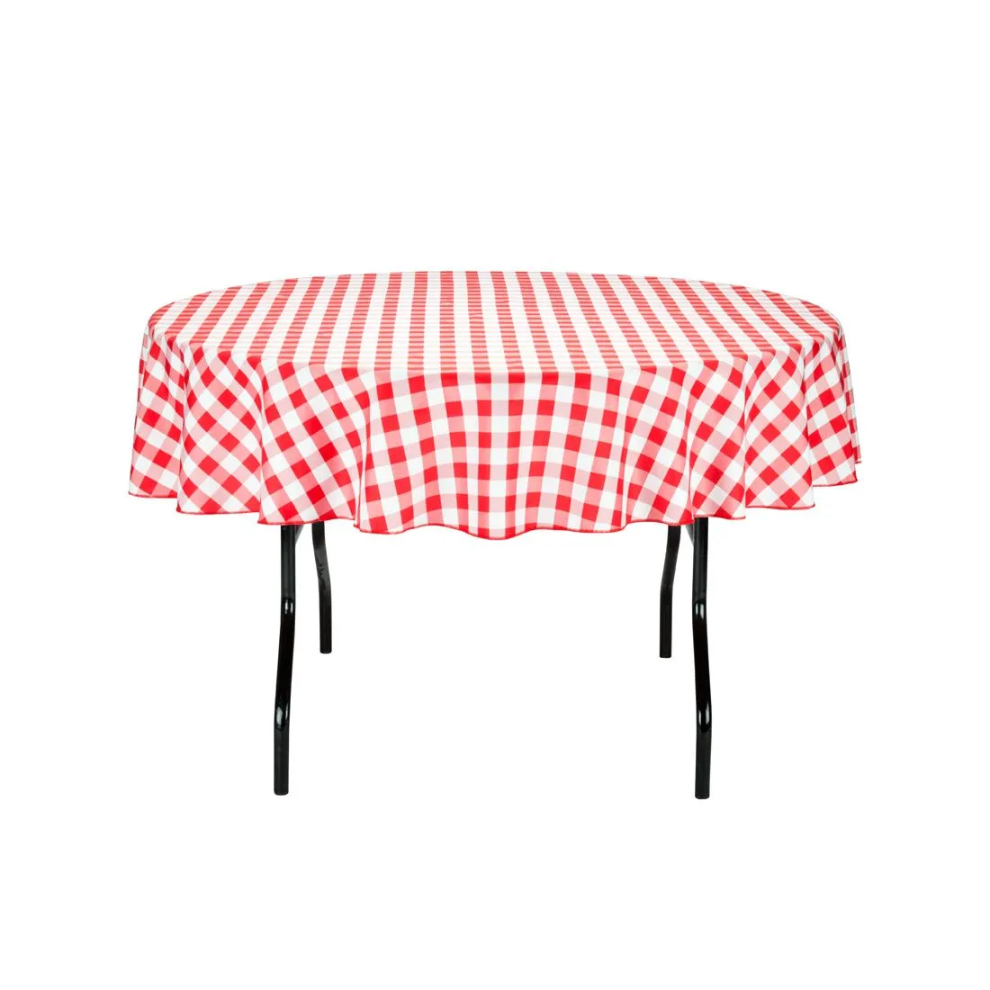 70 in. Round Tablecloth Checkered