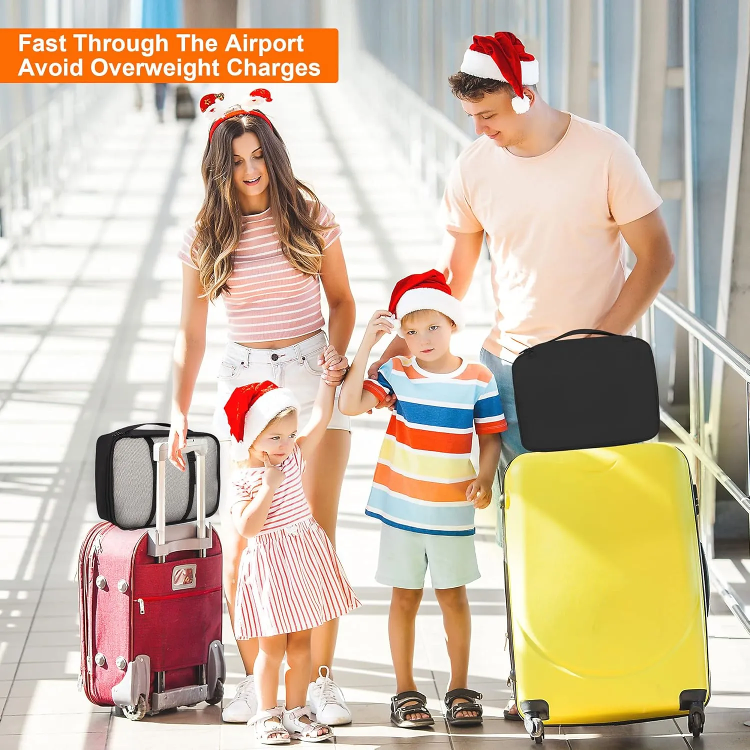 8 Set Packing Cubes for Suitcases, kingdalux Black Travel Luggage Packing Organizers with Laundry Bag, Compression Storage Shoe Bag, Clothing Underwear Bag, for Women & Man