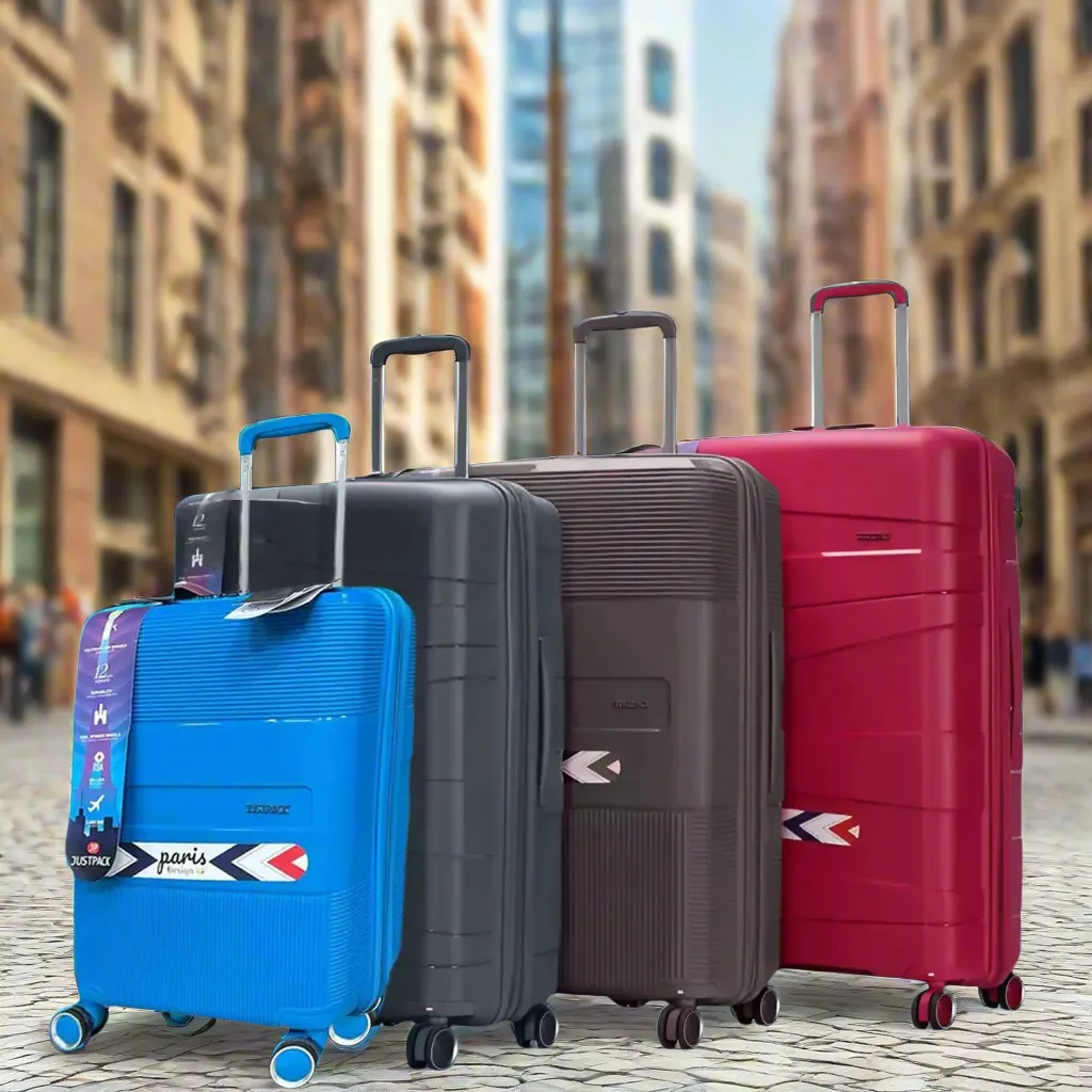 8 Wheel PP Lightweight Hard Shell Luggage Cabin Suitcase