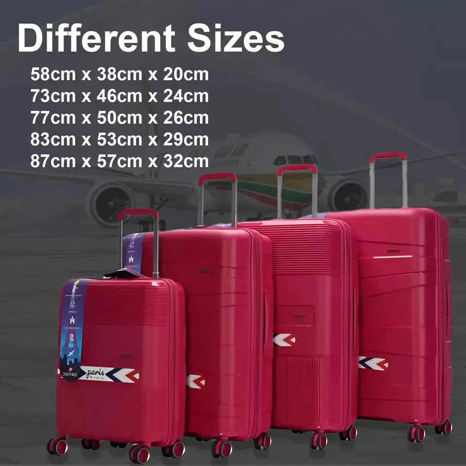 8 Wheel PP Lightweight Hard Shell Luggage Cabin Suitcase