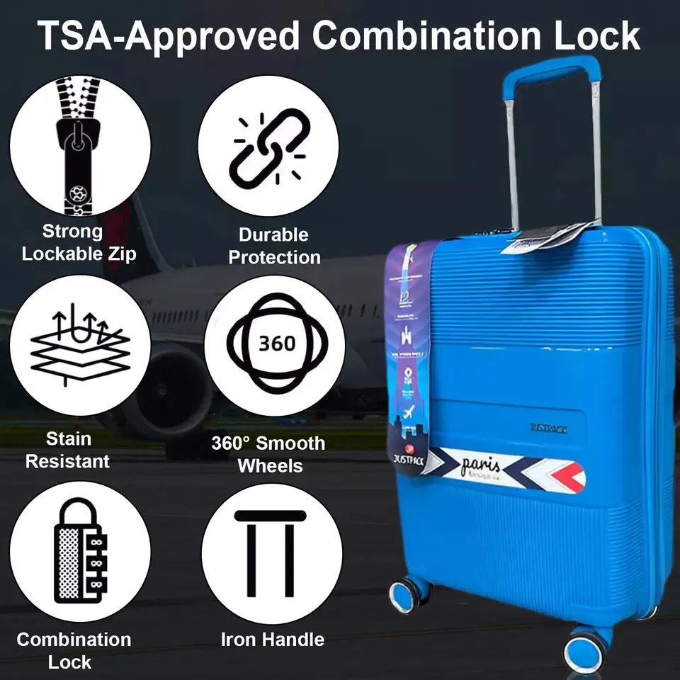 8 Wheel PP Lightweight Hard Shell Luggage Cabin Suitcase