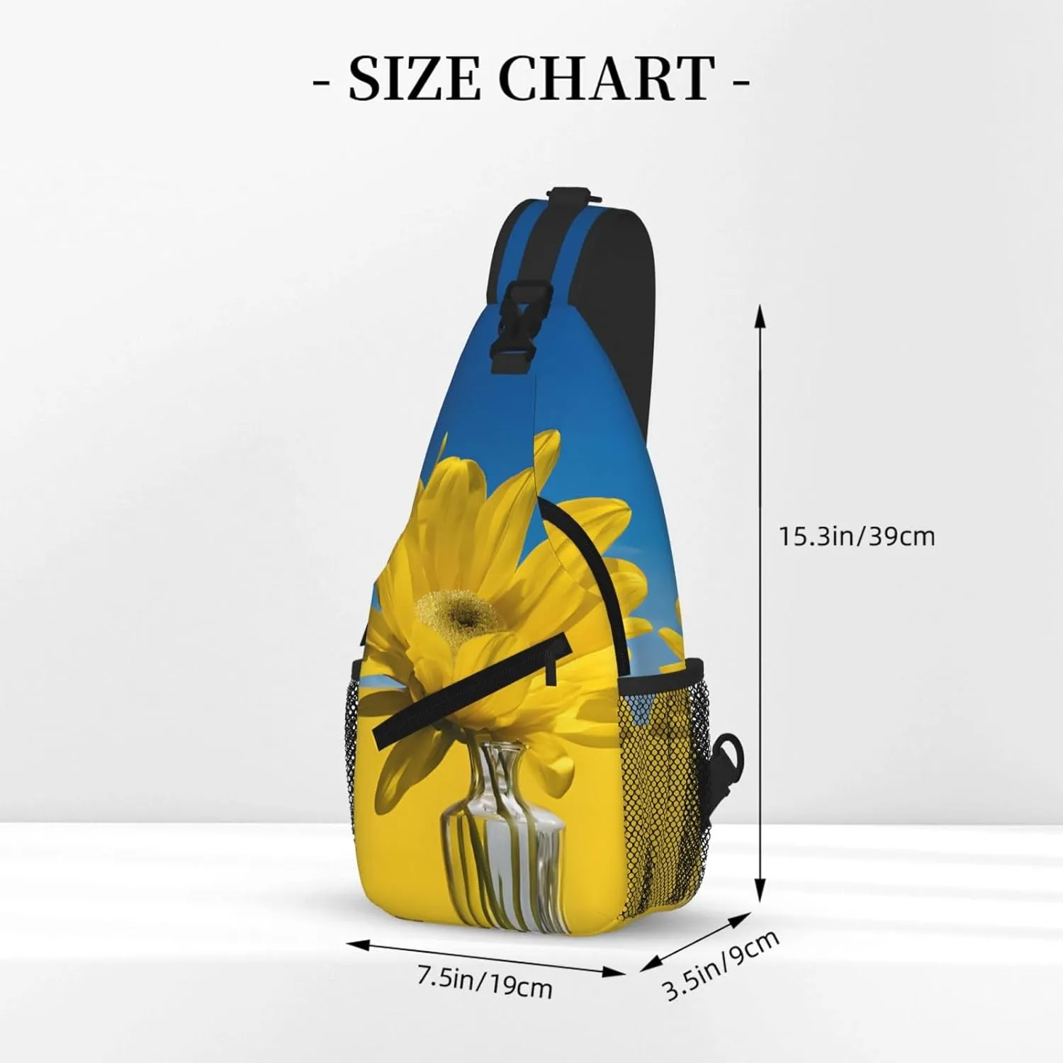 A Beautiful Sunflower Print Cross Chest Bag Diagonally For Short-Distance Travel And Daily Use
