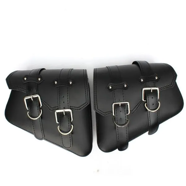 A Pair Universal Motorcycle Harley Saddle Bags Pouch - Black