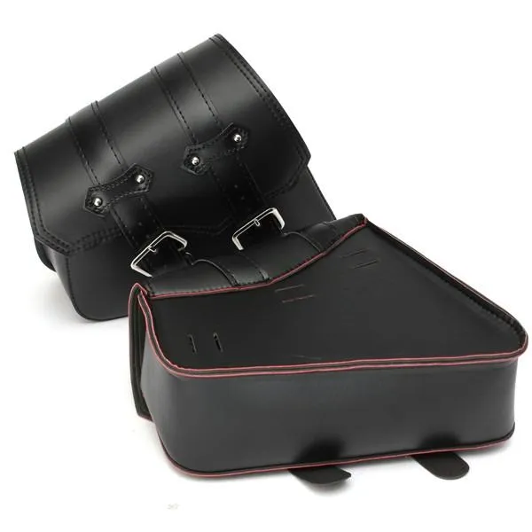 A Pair Universal Motorcycle Harley Saddle Bags Pouch - Black