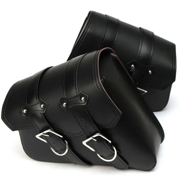 A Pair Universal Motorcycle Harley Saddle Bags Pouch - Black