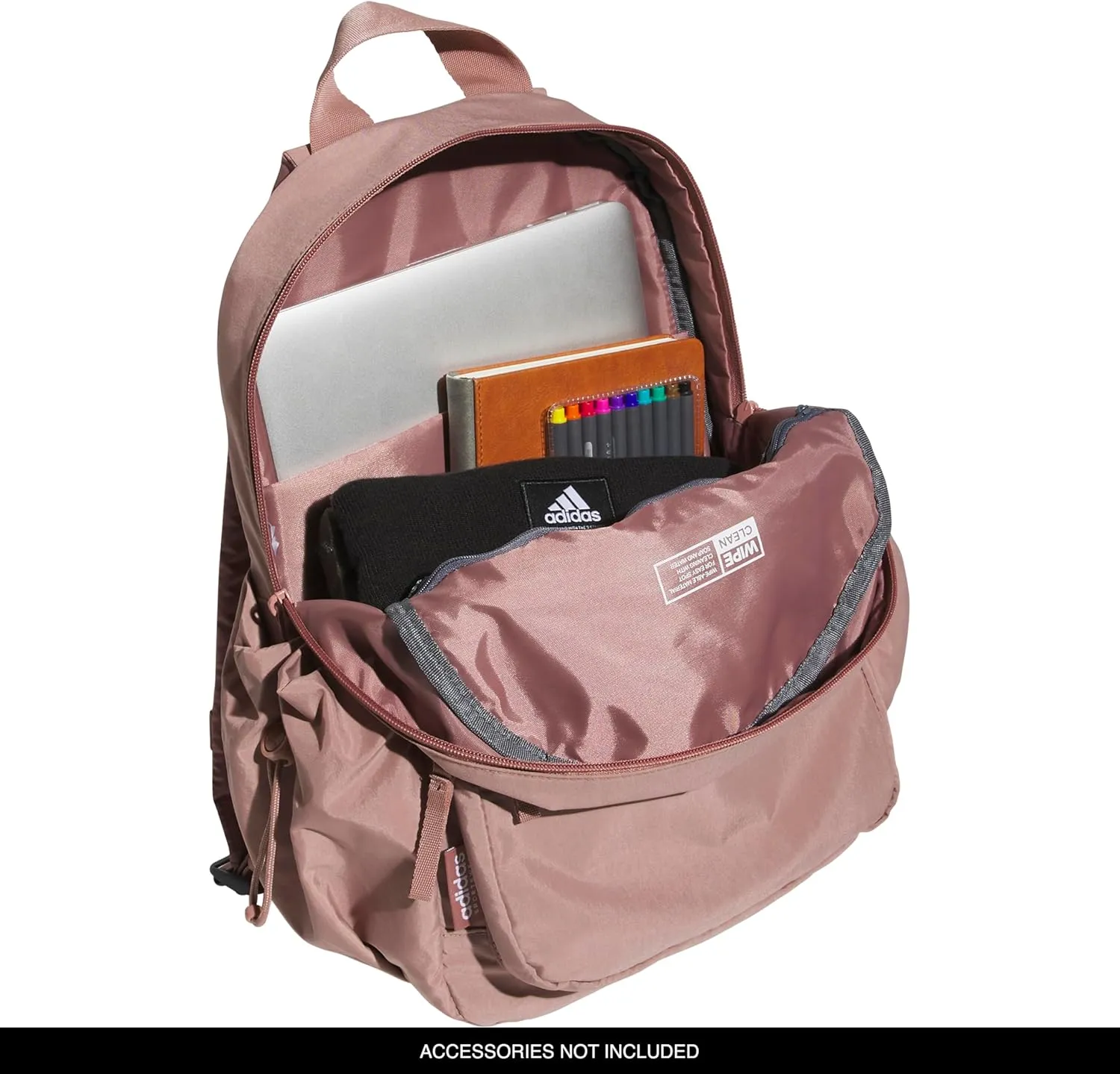 adidas Weekender Backpack (19L) Small Fashion Lightweight Durable Travel Bag, Warm Clay Pink, One Size