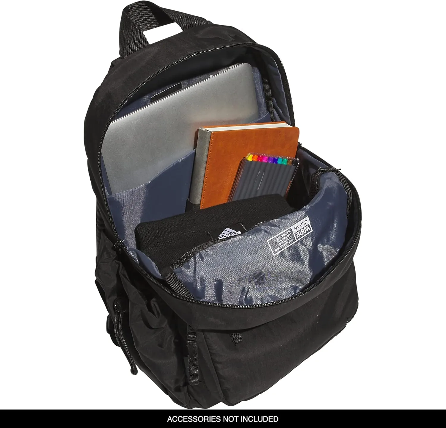 adidas Weekender Mini Backpack for Women and Men, Small Fashion Bag with Laptop Sleeve, Black, One Size