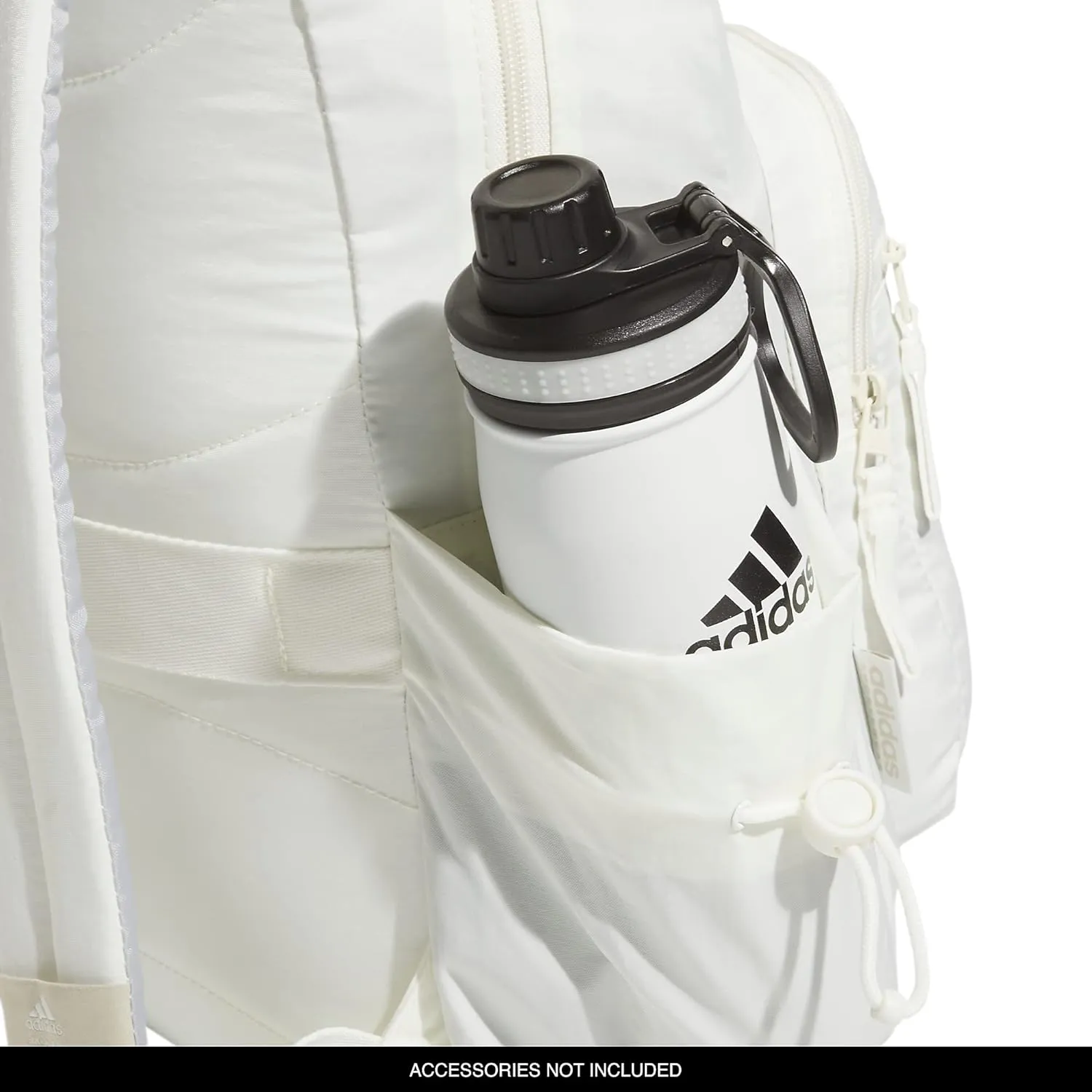 adidas Weekender Mini Backpack for Women and Men, Small Fashion Bag with Laptop Sleeve, Off White, One Size