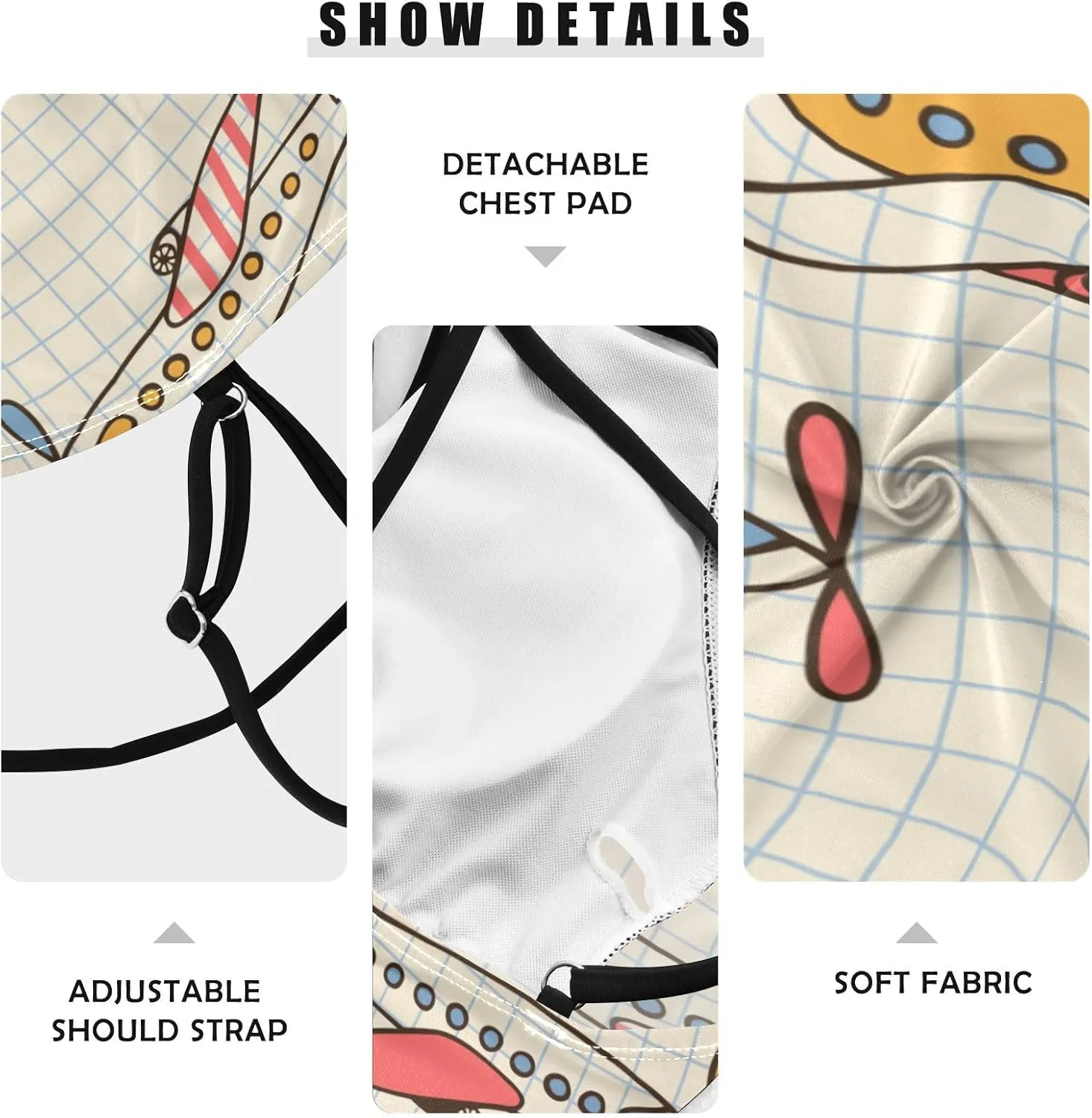Aflyko Women Tankini Tops Air Plane Vintage Vehicle Cross Back Swim Shirts