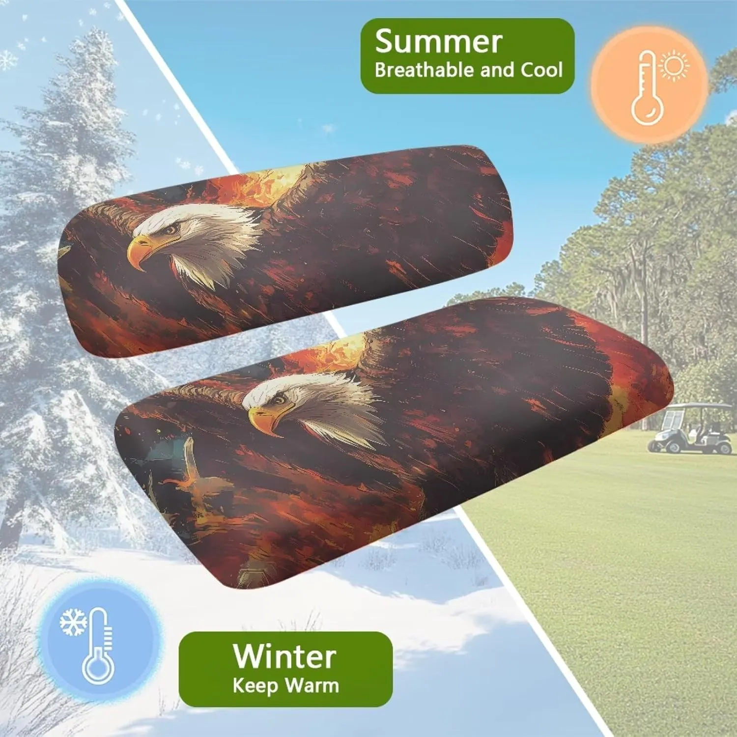 AFPANQZ Golf Cart Seat Cover for Summer - Breathable, Anti-Hot, Waterproof Easy to Install and Clean Golf Cart Blanket