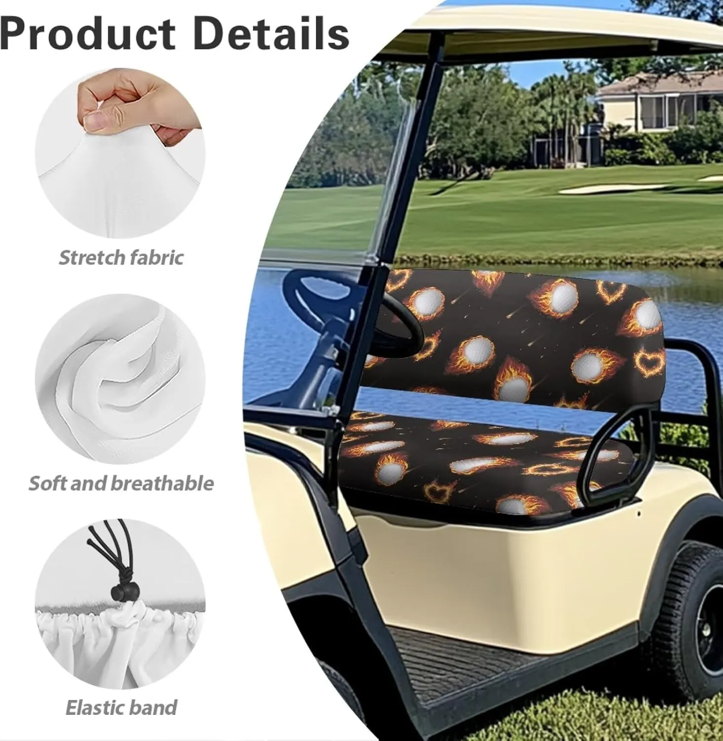 AFPANQZ Golf Cart Seat Cover for Summer - Breathable, Anti-Hot, Waterproof Easy to Install and Clean Golf Cart Blanket