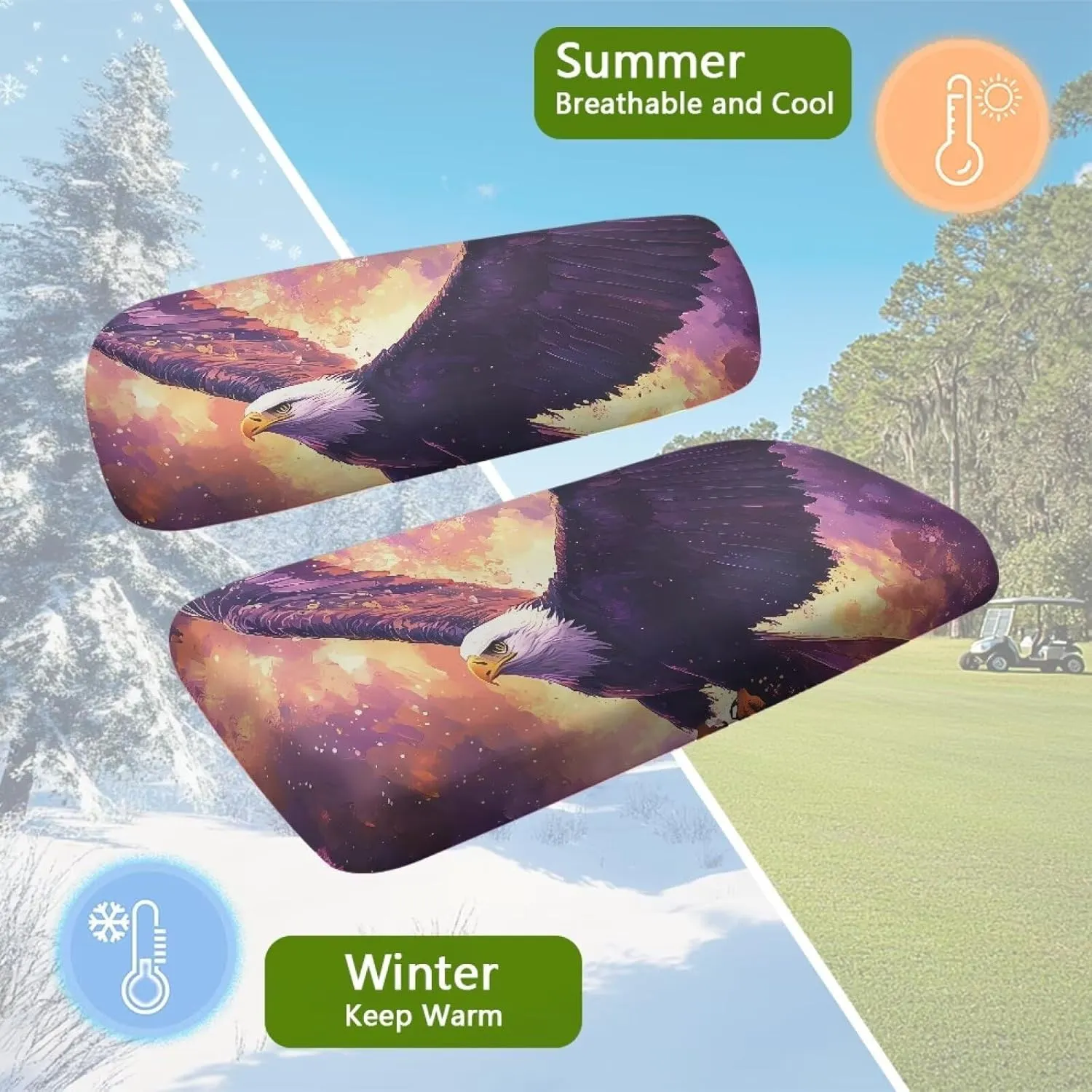 AFPANQZ Golf Cart Seat Cover for Summer - Breathable, Anti-Hot, Waterproof Easy to Install and Clean Golf Cart Blanket