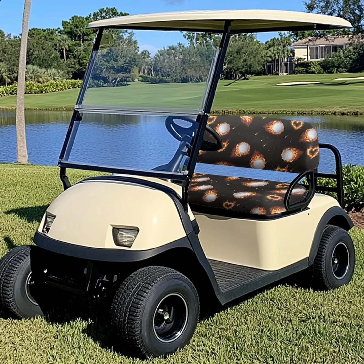 AFPANQZ Golf Cart Seat Cover for Summer - Breathable, Anti-Hot, Waterproof Easy to Install and Clean Golf Cart Blanket