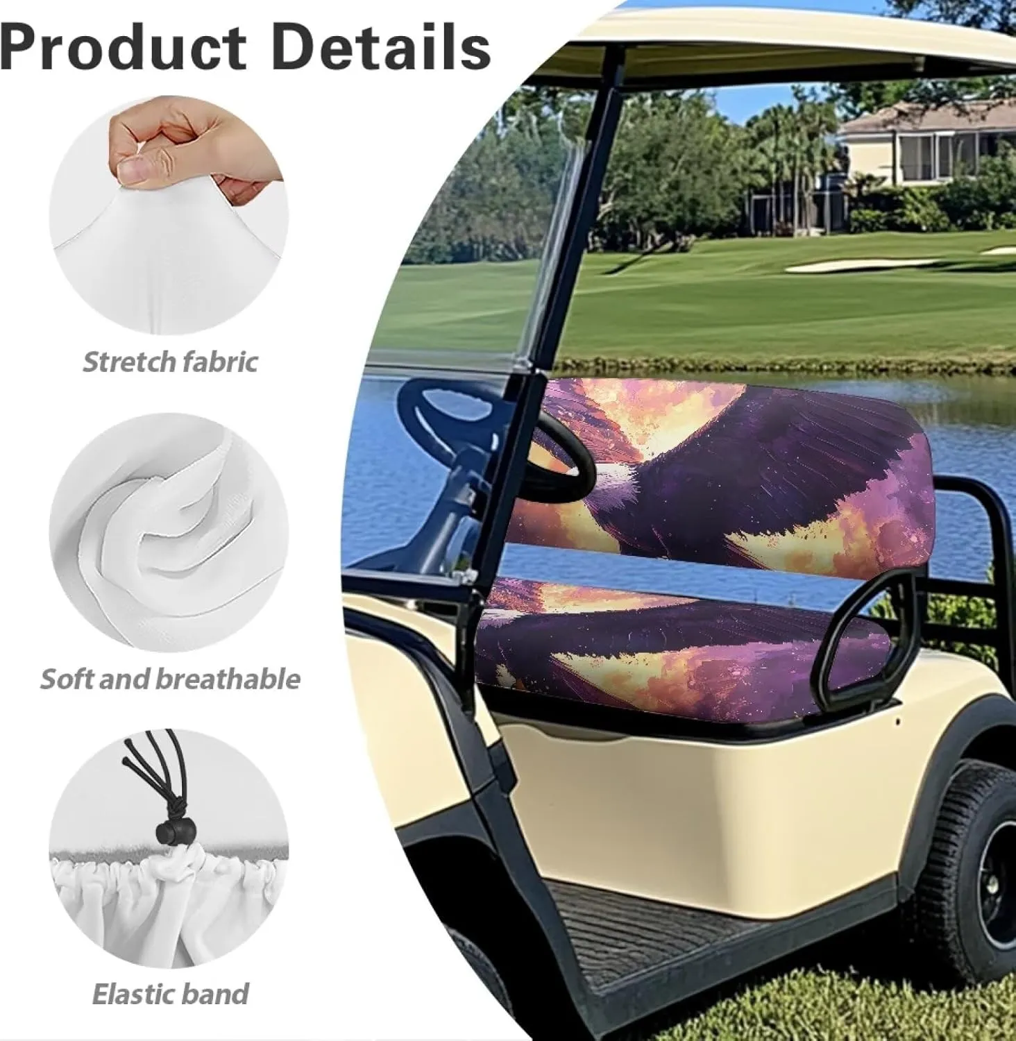 AFPANQZ Golf Cart Seat Cover for Summer - Breathable, Anti-Hot, Waterproof Easy to Install and Clean Golf Cart Blanket