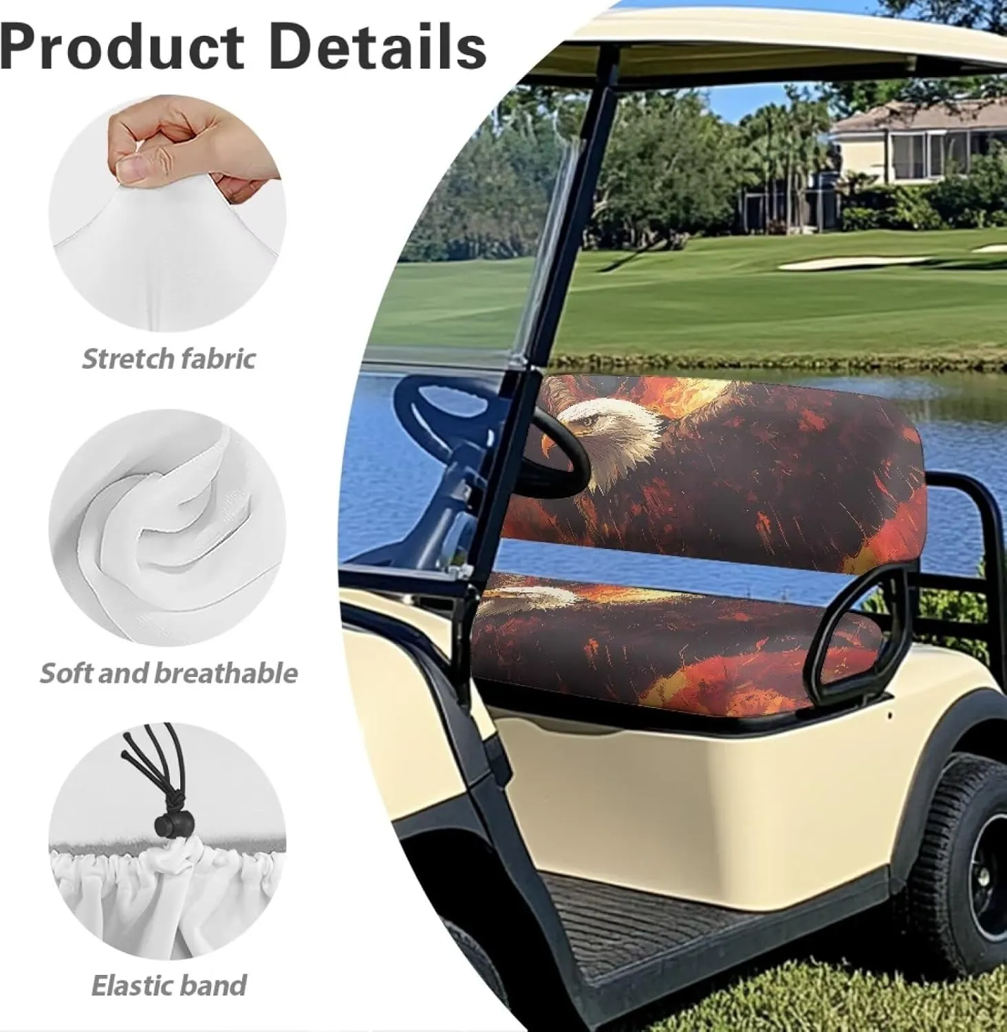 AFPANQZ Golf Cart Seat Cover for Summer - Breathable, Anti-Hot, Waterproof Easy to Install and Clean Golf Cart Blanket