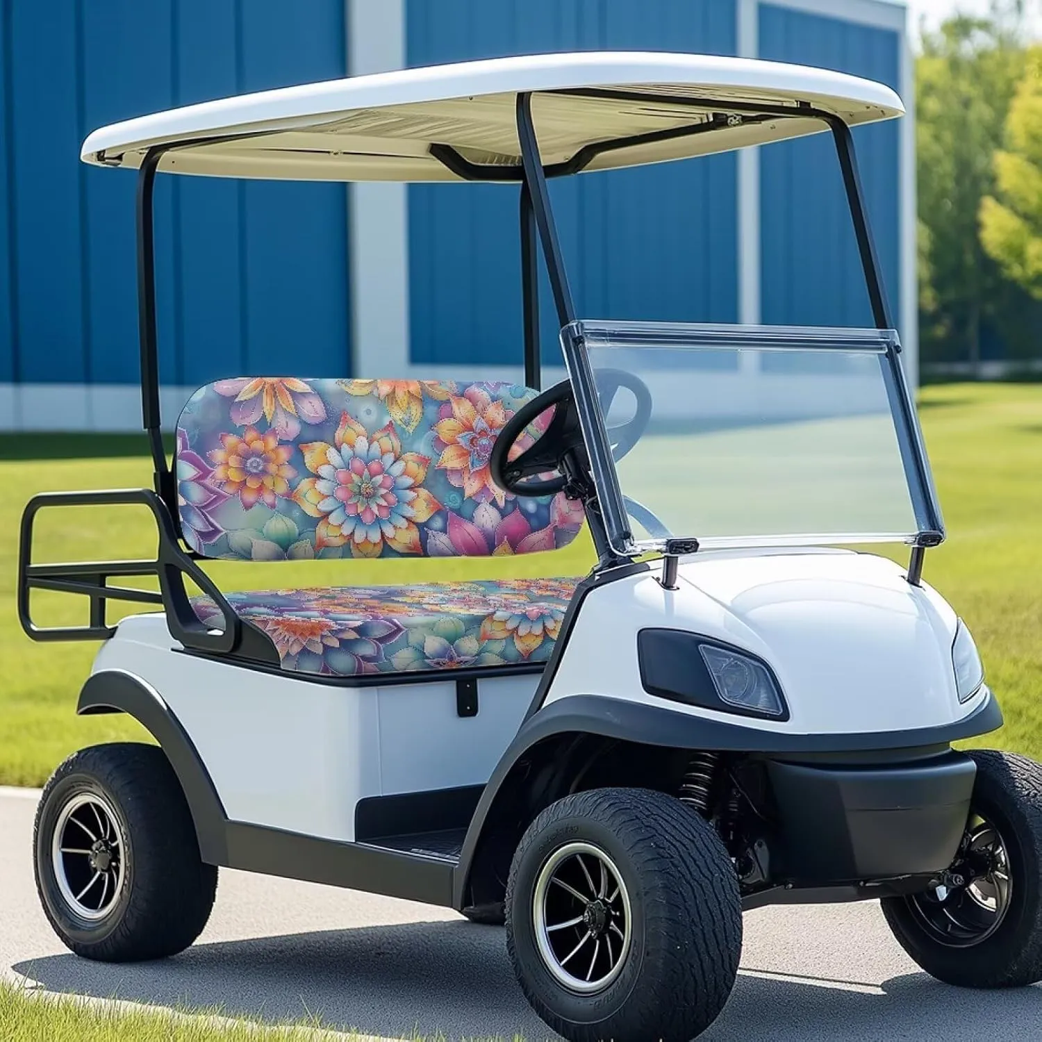 AFPANQZ Golf Cart Seat Cover - Universal Fit for Most 2-Person Golf Carts Washable Golf Cushion Protection Cover