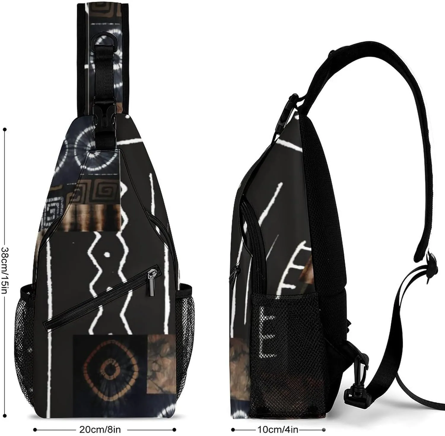 African Jungle Tribal Digital Pattern Print A Spacious And Large Capacity Portable Adjustable Chest Bag
