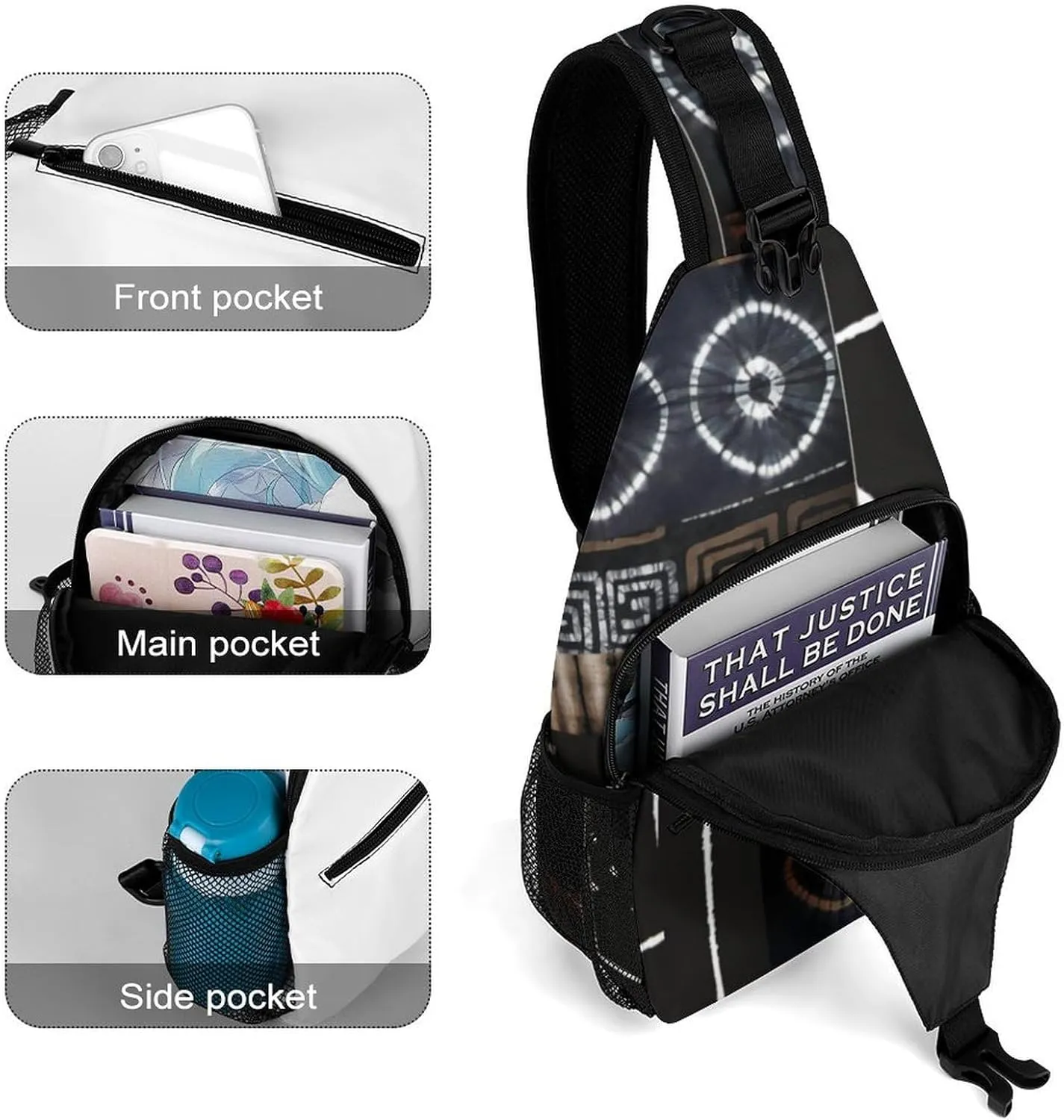 African Jungle Tribal Digital Pattern Print A Spacious And Large Capacity Portable Adjustable Chest Bag