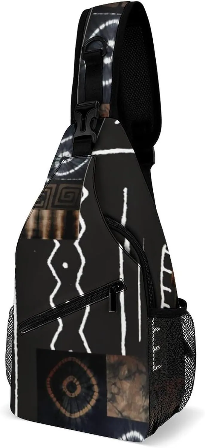 African Jungle Tribal Digital Pattern Print A Spacious And Large Capacity Portable Adjustable Chest Bag