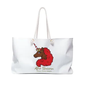 Afro Unicorn Weekender Bag - Crimson & Cream