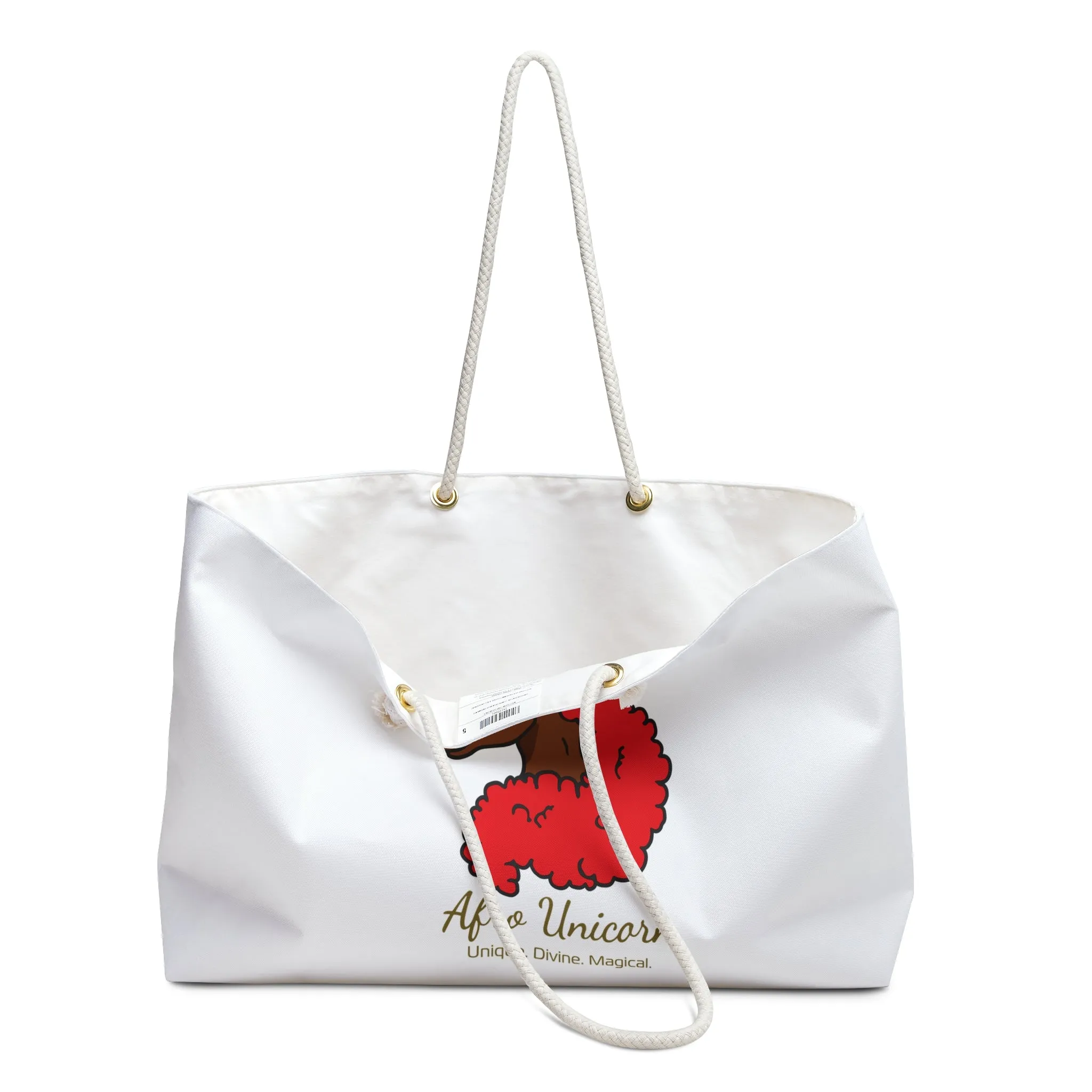 Afro Unicorn Weekender Bag - Crimson & Cream