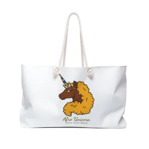 Afro Unicorn Weekender Bag - Royal Blue & Gold