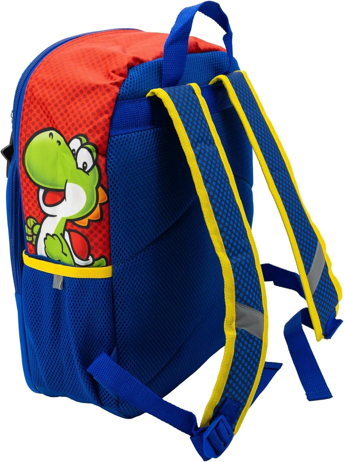 AI ACCESSORY INNOVATIONS Super Mario Brothers Backpack, 16” Nintendo School Bag Featuring a Big Face Mario, Blue & Red
